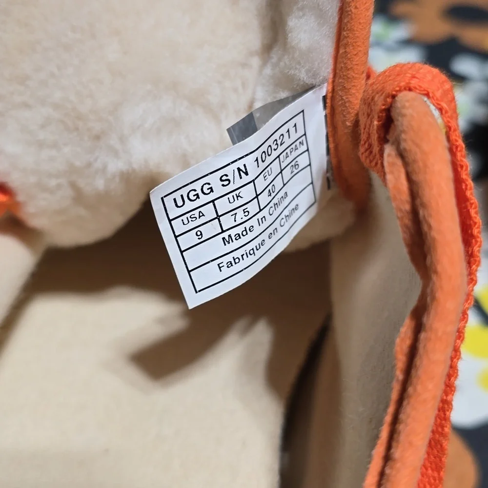 UGG Orange Canvas Lace-Up Low-Top Sneakers with Plush Lining